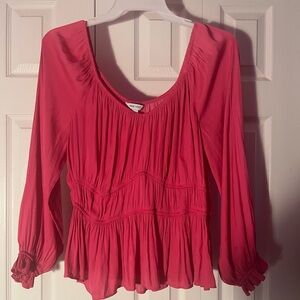 Nine West Fuchsia Long Sleeve Blouse